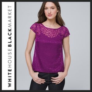 NWT WHBM Leopard Burnout Blouse